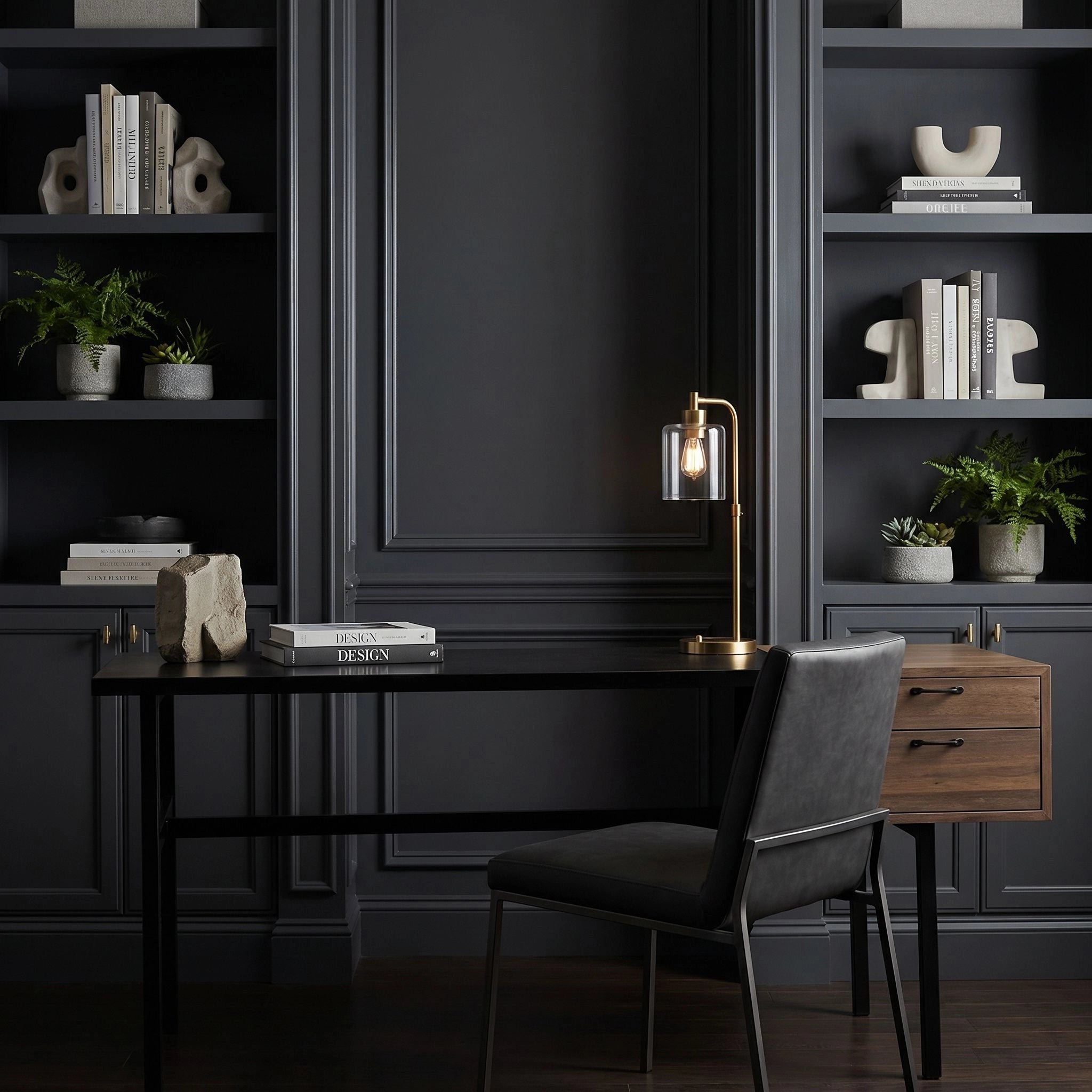 Algeron Desk With Black Iron By Noir Gdes144Mtb 2