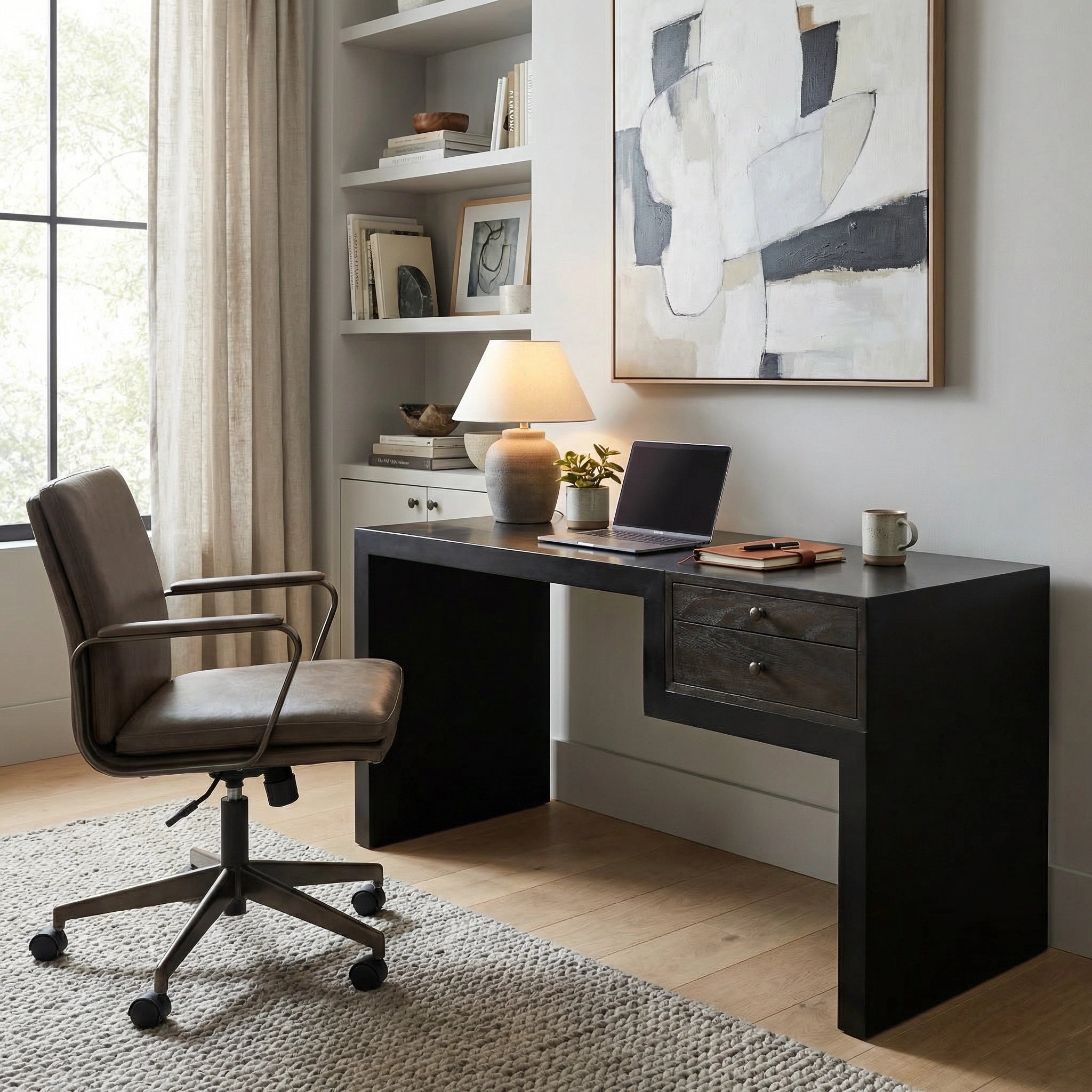 Alvaro Desk Black Iron With Ebony Walnut By Noir Gdes179Mtb 2