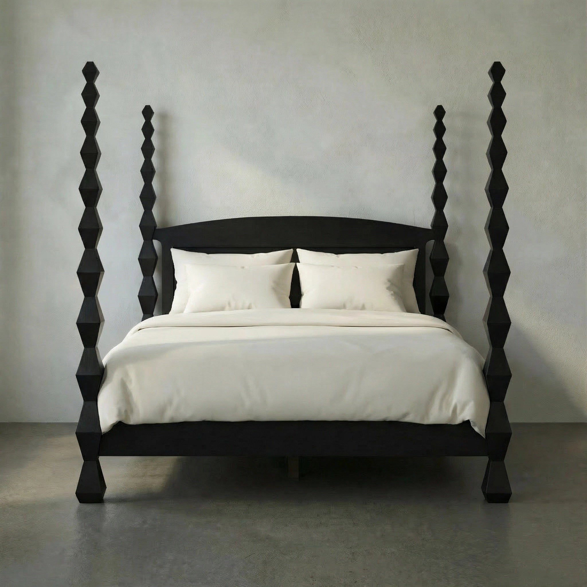 Brancusi Bed Eastern King In Hand Rubbed Black By Noir Gbed135Ekhb 11