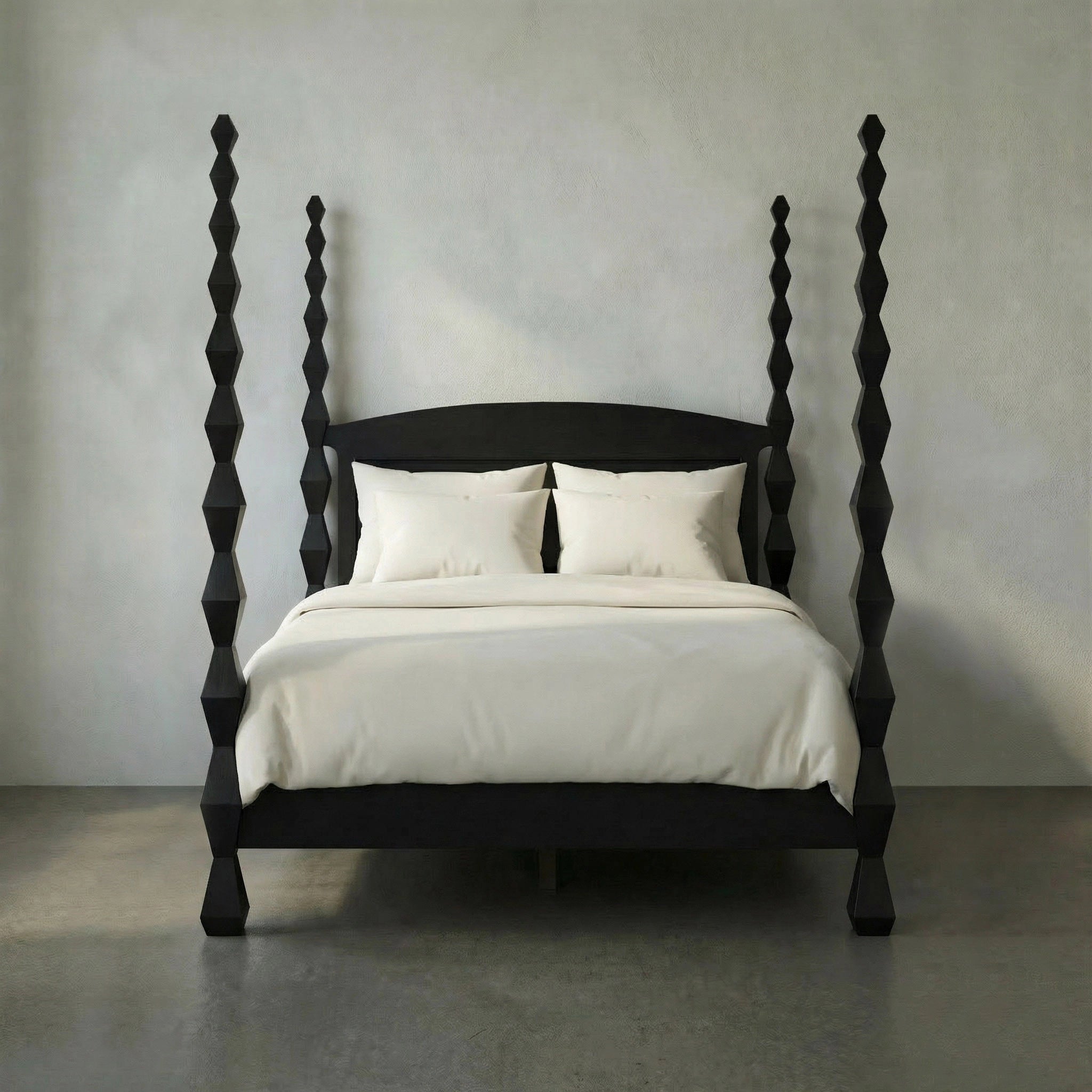 Brancusi Bed Queen In Hand Rubbed Black By Noir Gbed135Qhb 47
