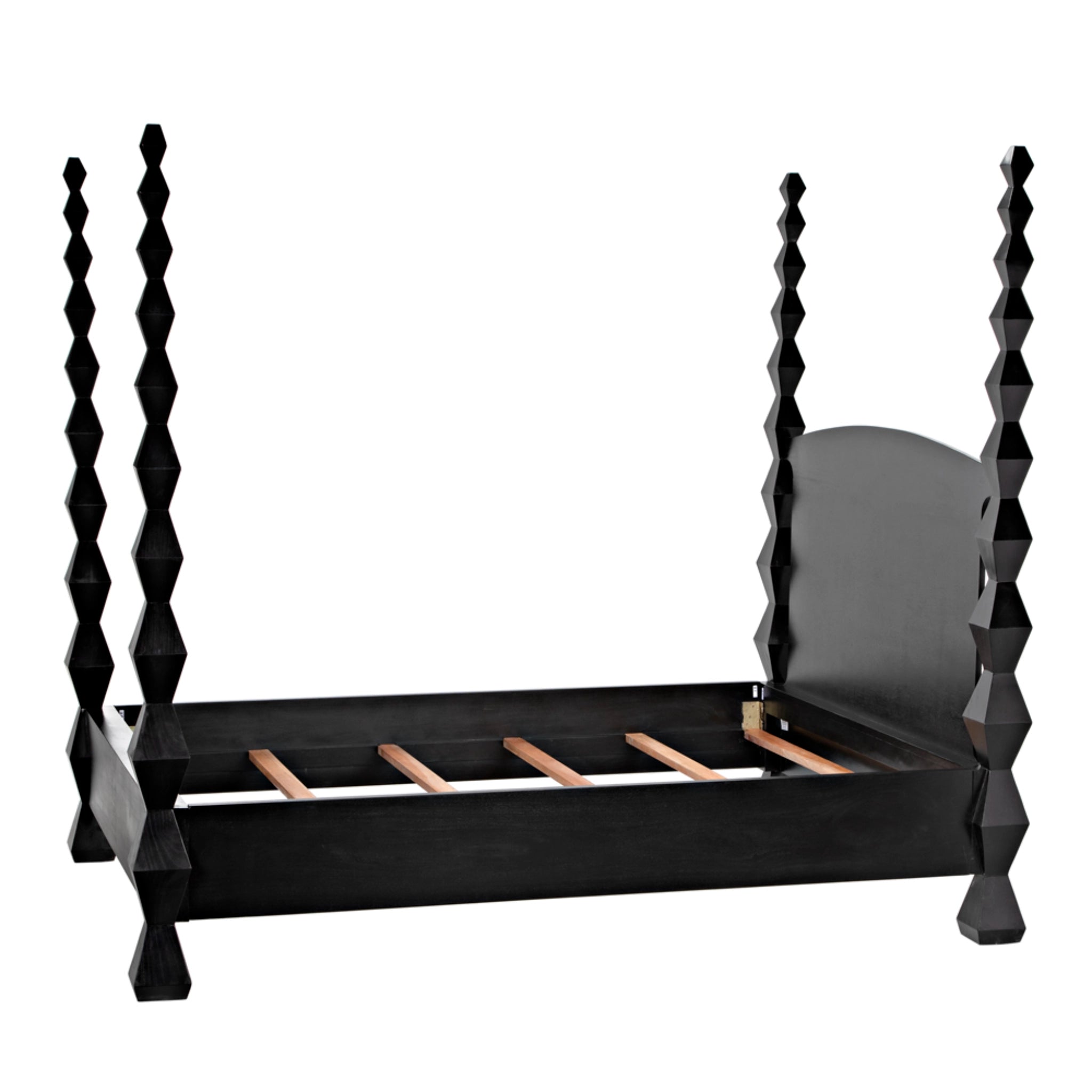 Brancusi Bed Queen In Hand Rubbed Black By Noir Gbed135Qhb 15