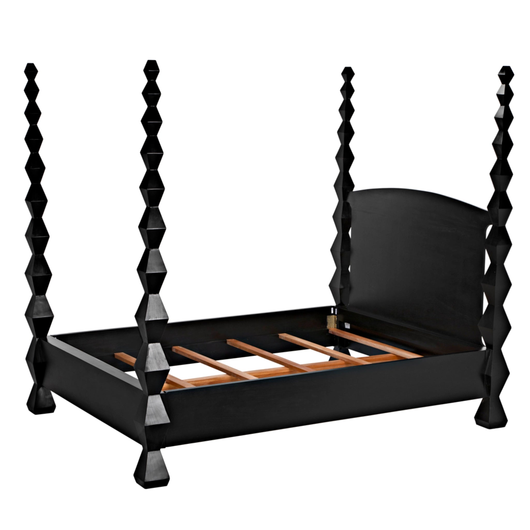 Brancusi Bed Queen In Hand Rubbed Black By Noir Gbed135Qhb 16