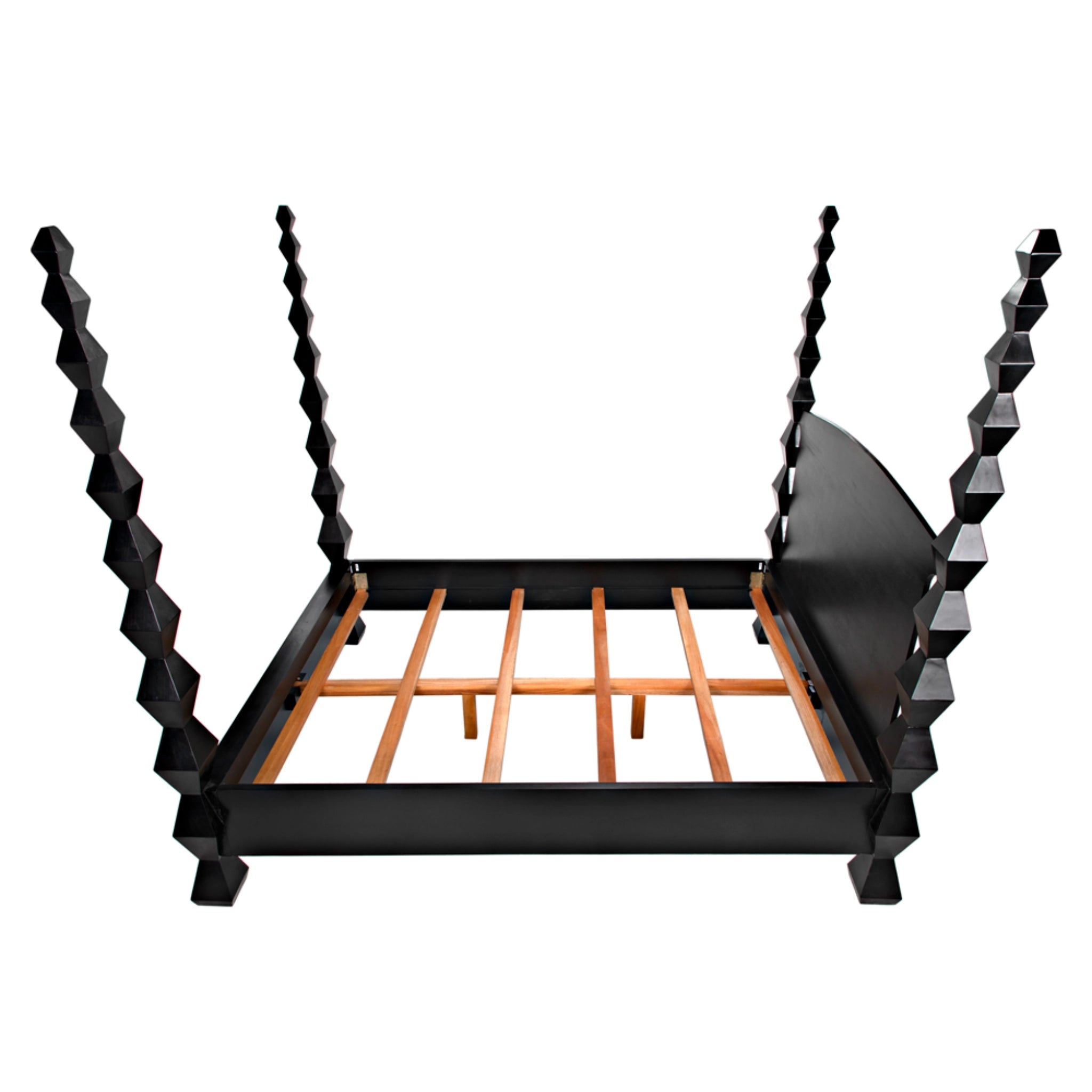 Brancusi Bed Queen In Hand Rubbed Black By Noir Gbed135Qhb 17