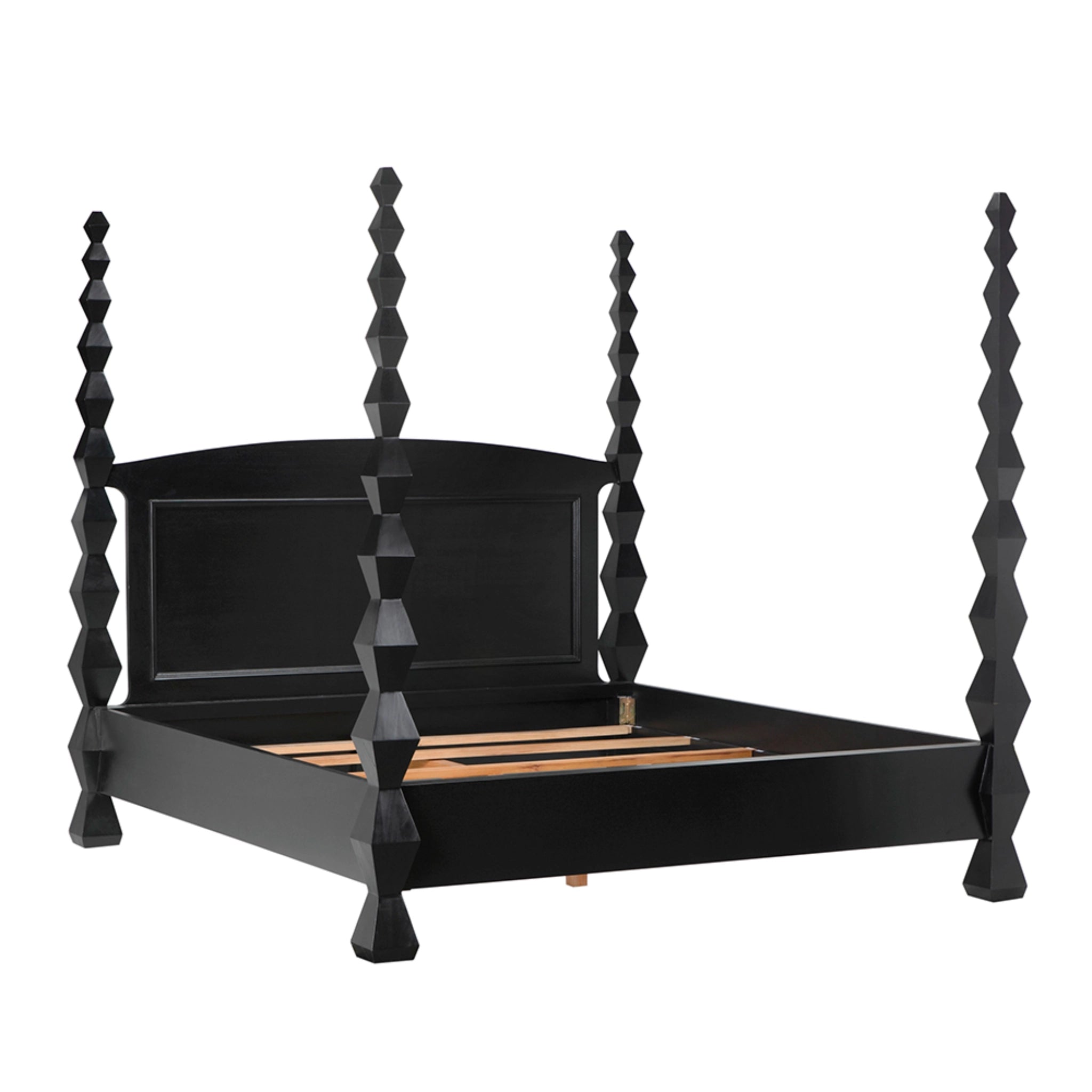 Brancusi Bed Queen In Hand Rubbed Black By Noir Gbed135Qhb 3