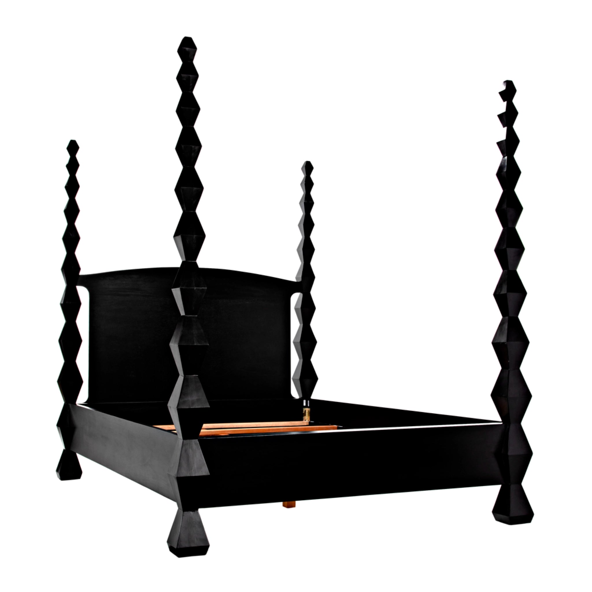 Brancusi Bed Queen In Hand Rubbed Black By Noir Gbed135Qhb 42