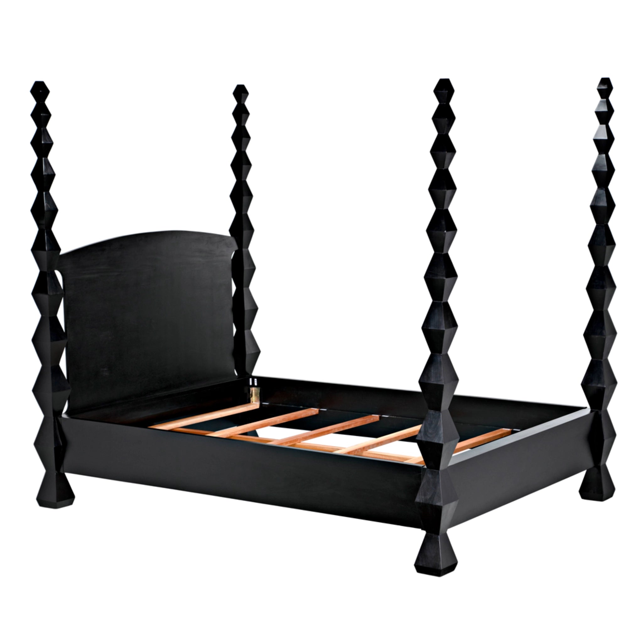 Brancusi Bed Queen In Hand Rubbed Black By Noir Gbed135Qhb 45