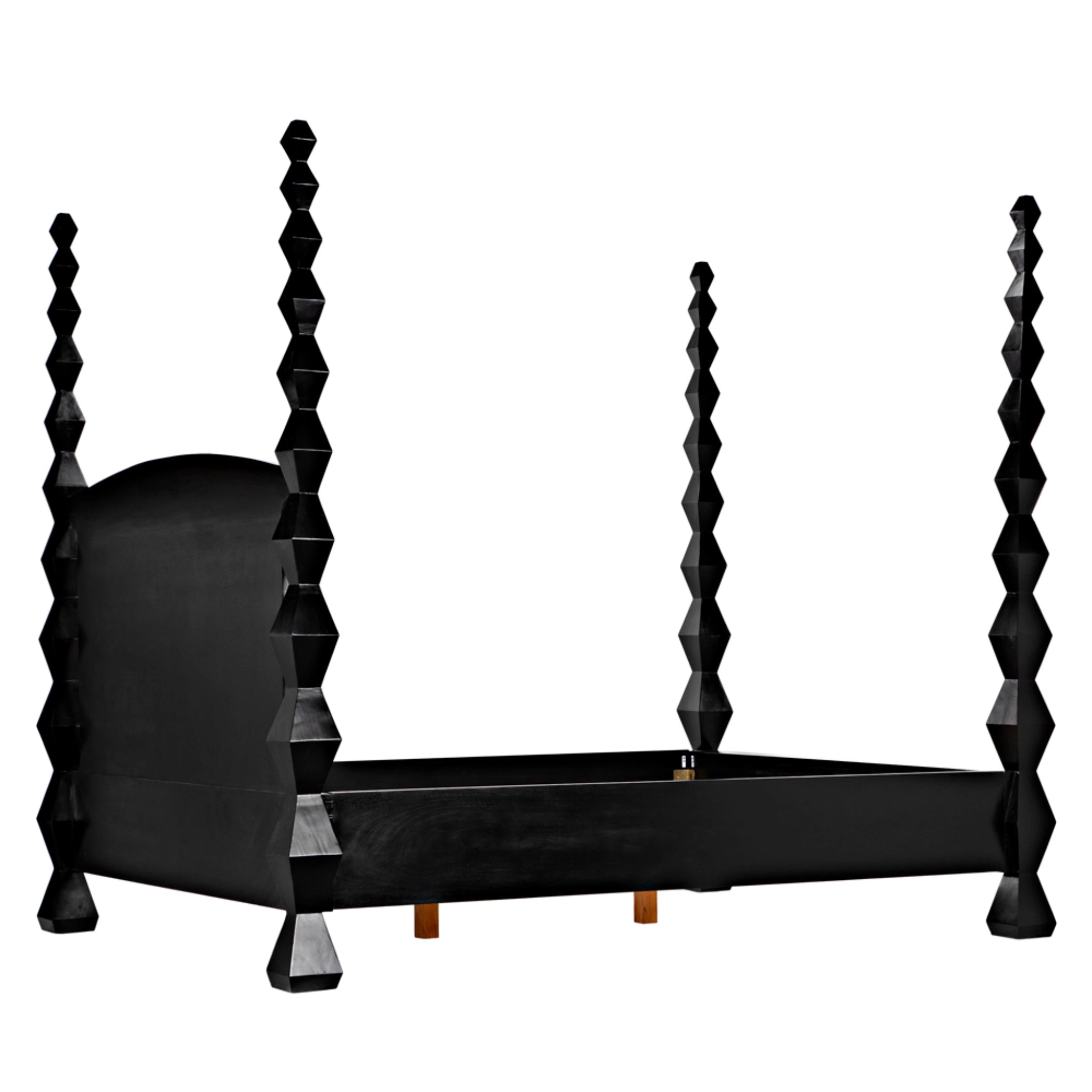 Brancusi Bed Queen In Hand Rubbed Black By Noir Gbed135Qhb 5