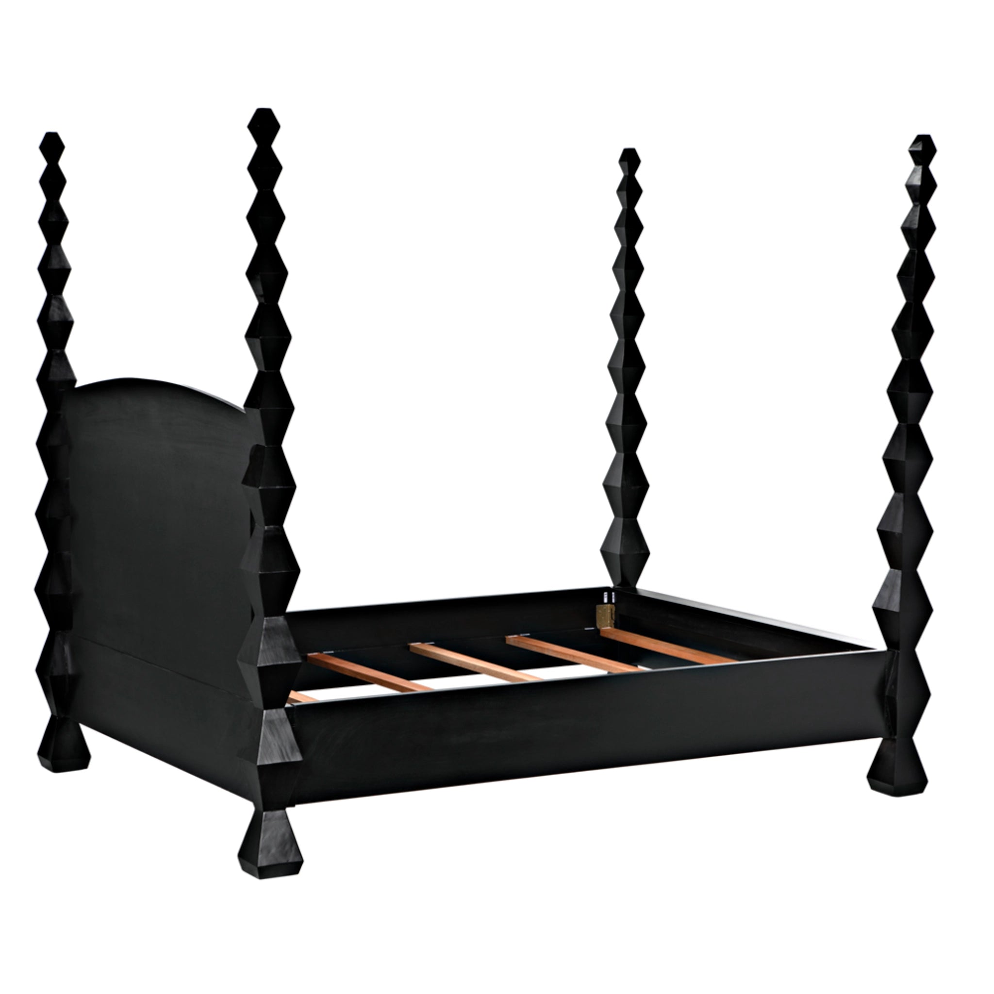 Brancusi Bed Queen In Hand Rubbed Black By Noir Gbed135Qhb 6