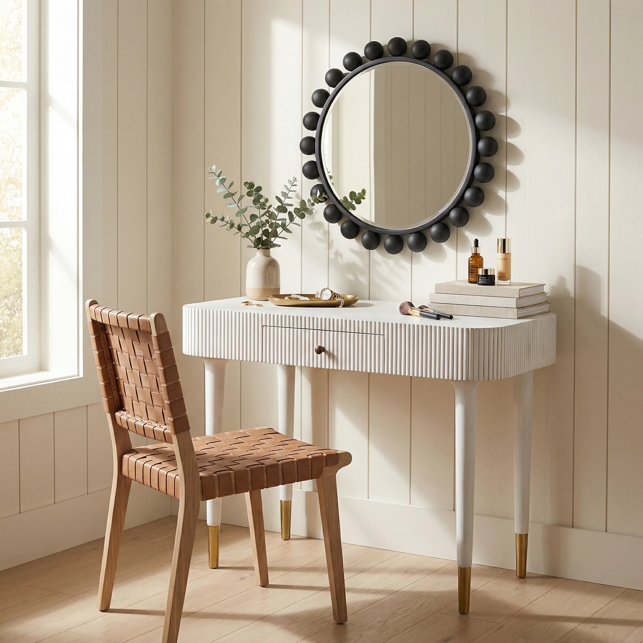 Celine Desk Side Table In White Wash By Noir Ae 303Wh 2