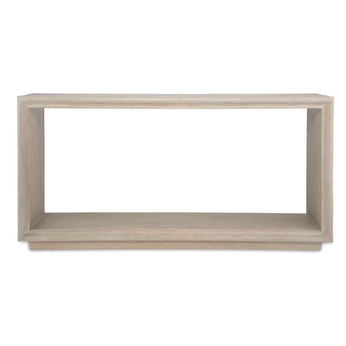 60-inch light oak rectangular console table, front view