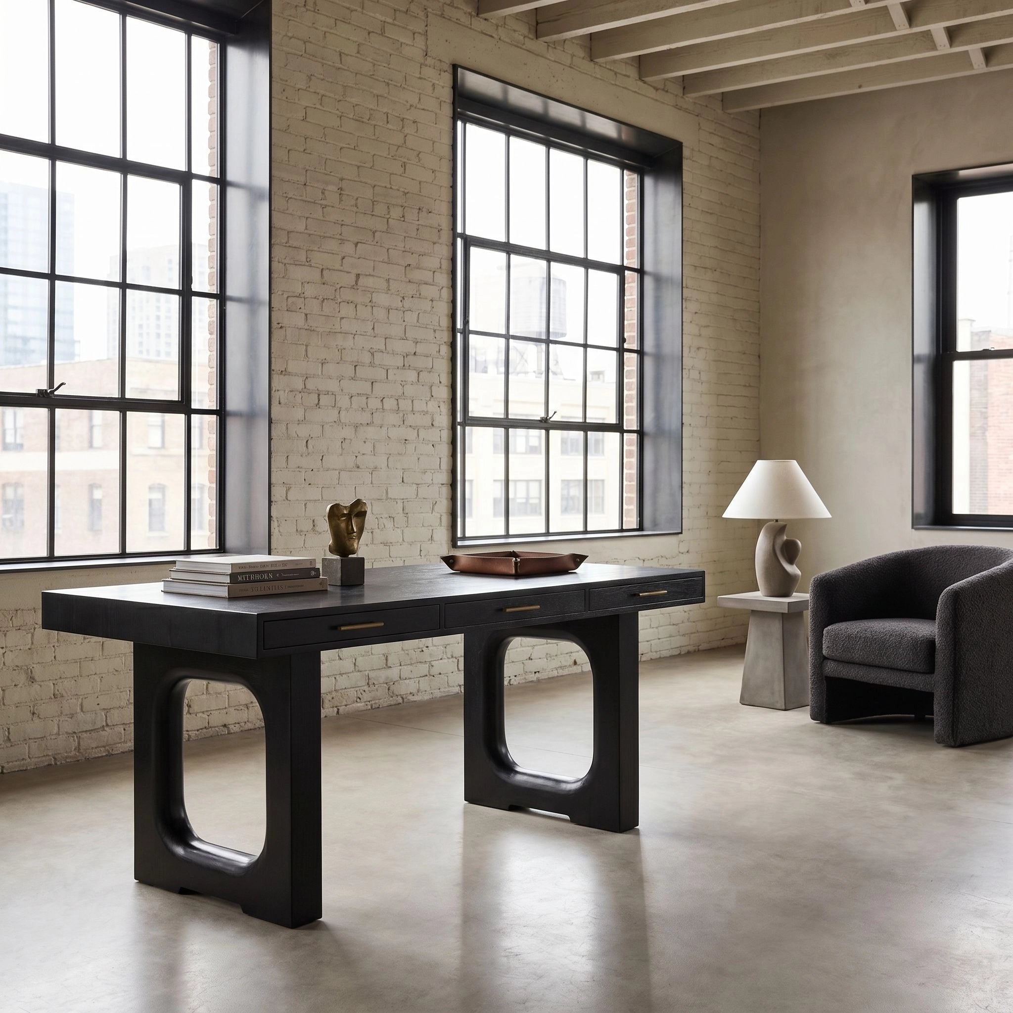 Kirk Desk In Hand Rubbed Black By Noir Gdes209Hb 3