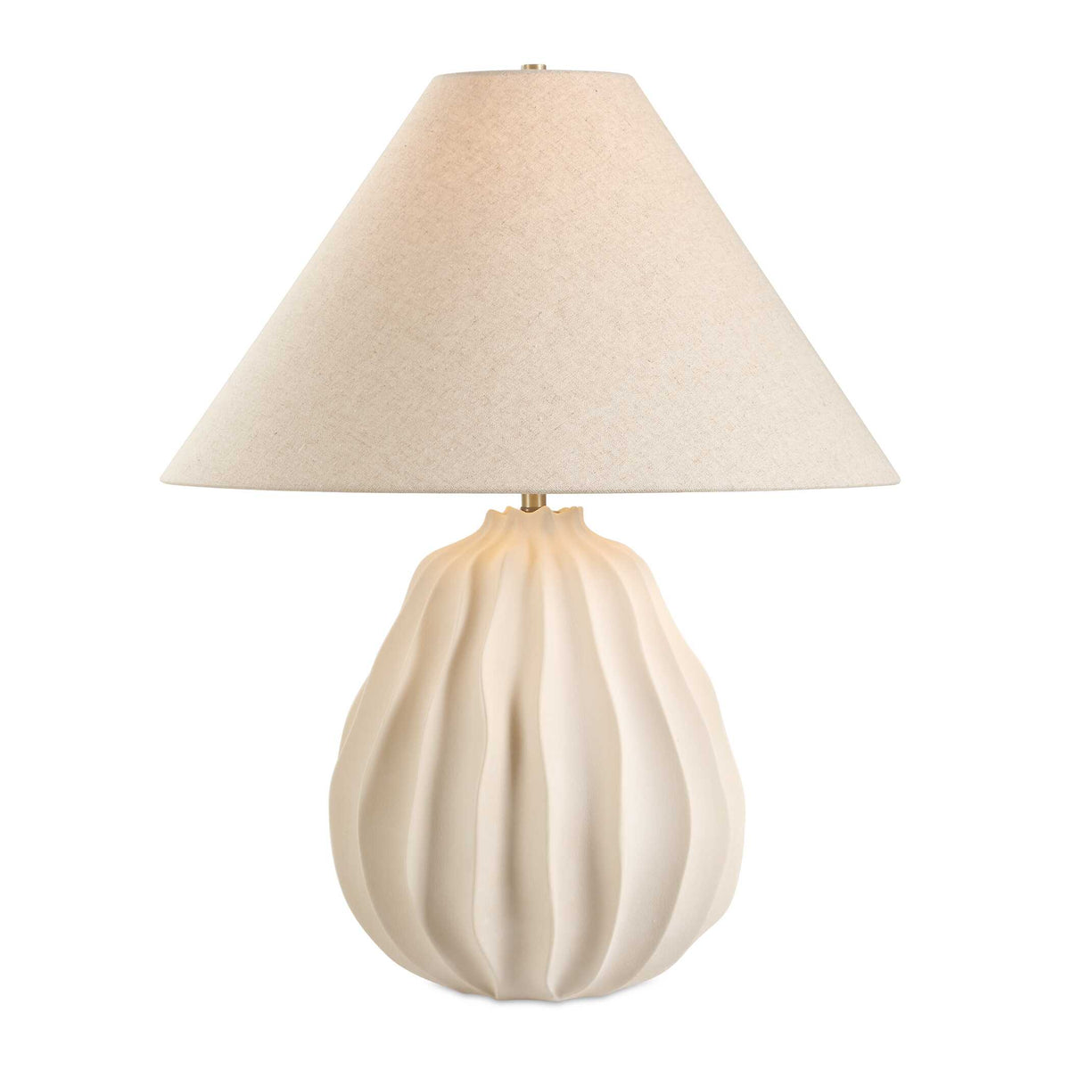 28 inch white sculptural porcelain table lamp with natural linen empire shade