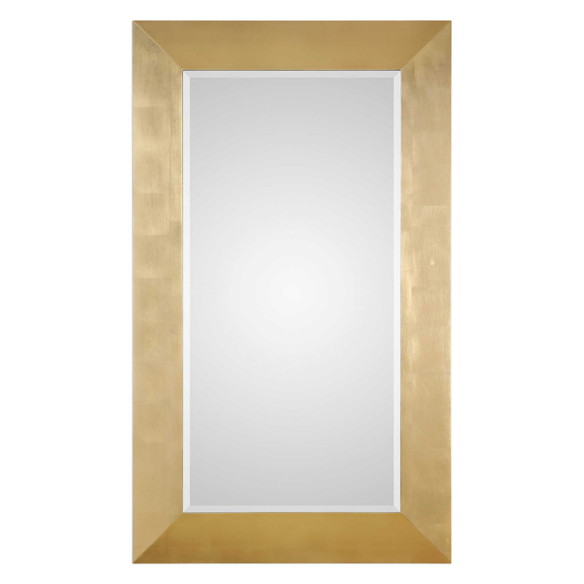 44 x 74 inch hand applied gold leaf solid pine beveled wall mirror