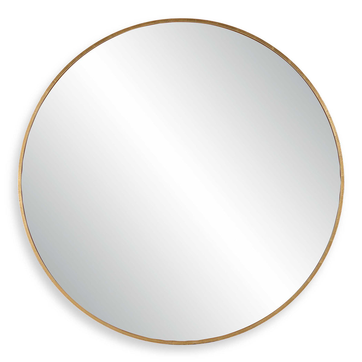 60 inch large round lightly antiqued gold leaf iron wall mirror