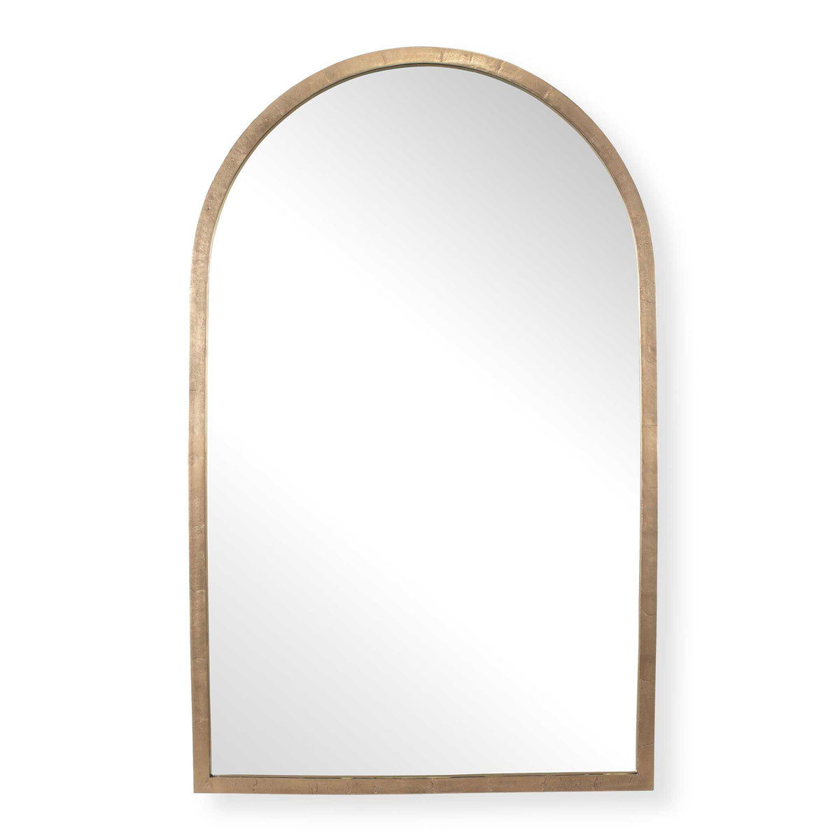 38 x 60 inch antique brass arched cast aluminum wall mirror