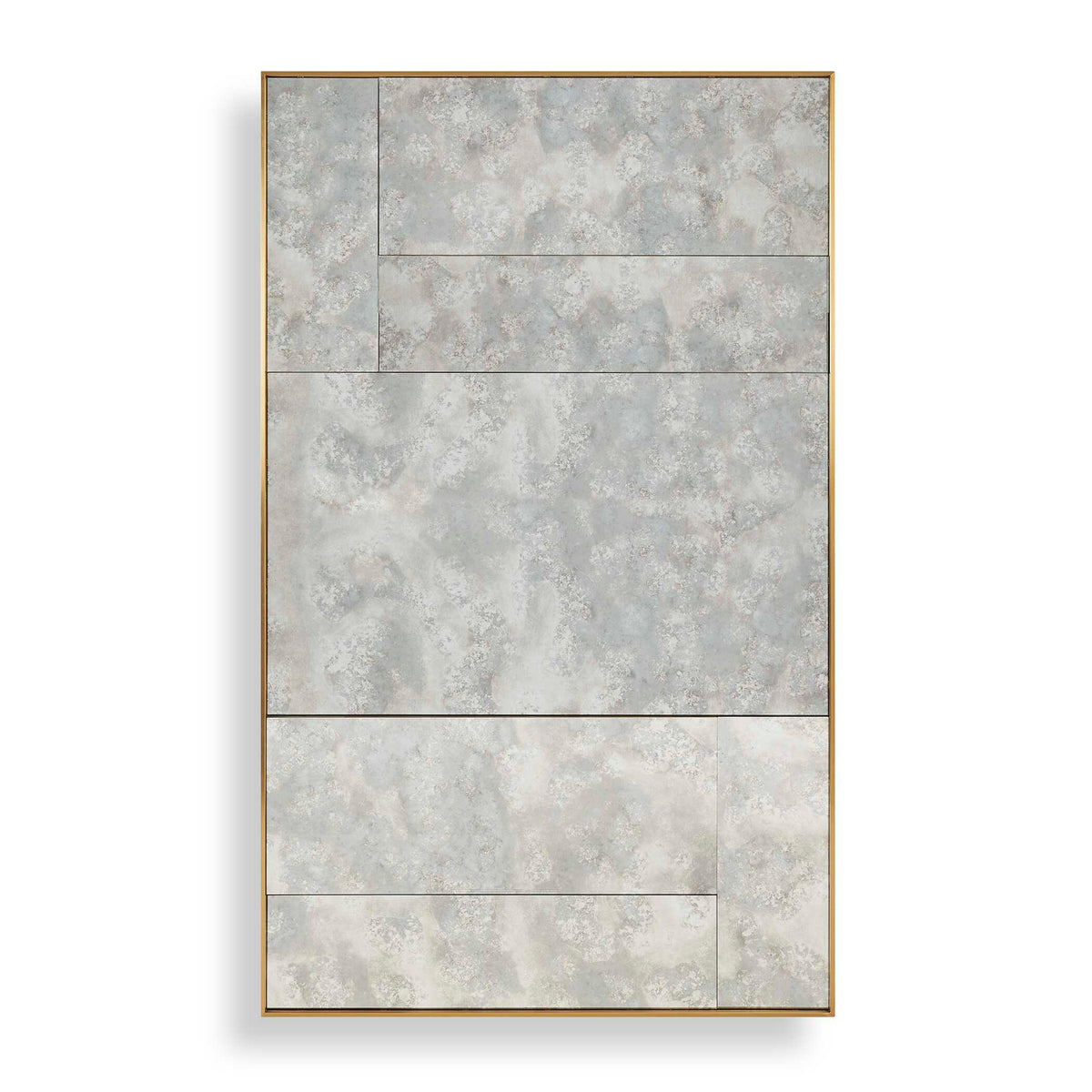 49 x 81 inch oversized antiqued wall mirror in antique brass
