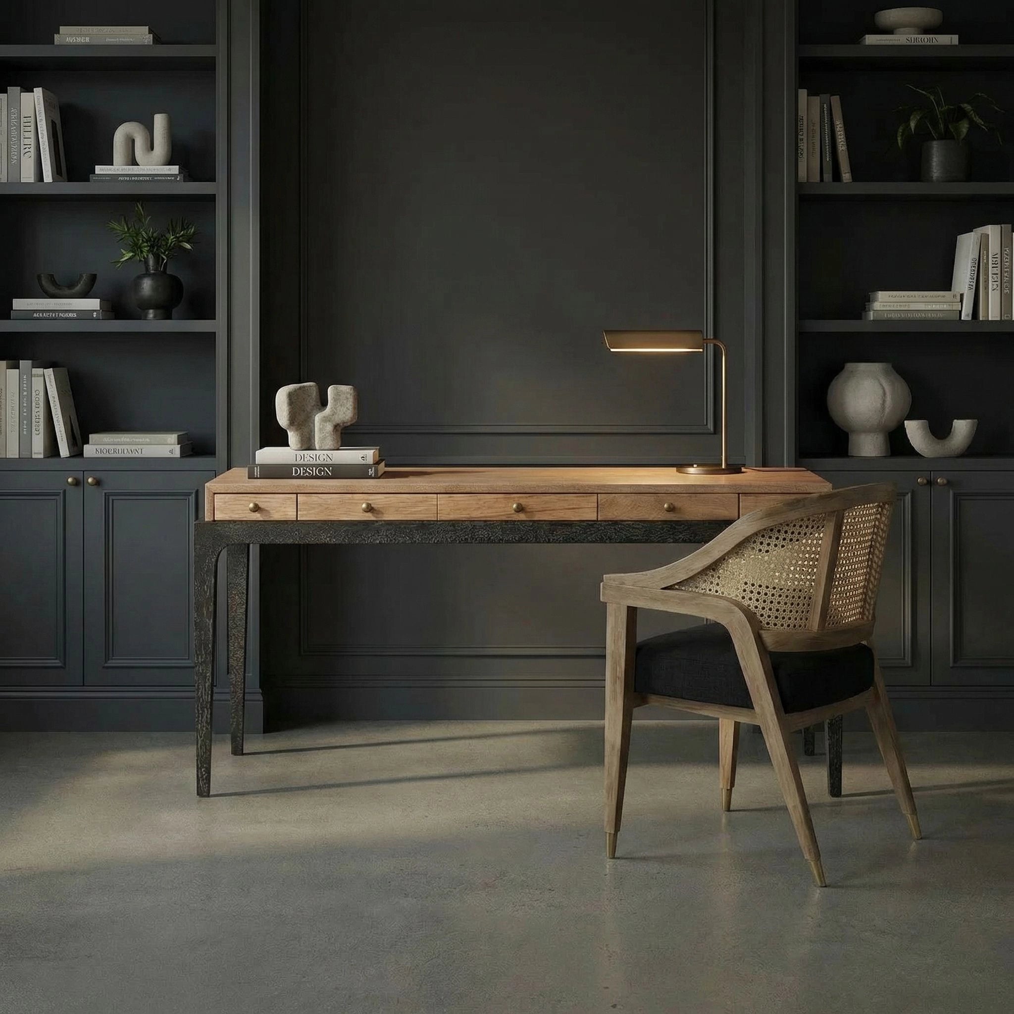 Memphis Desk In Dark Walnut And Black Walnut By Noir Gdes208Dw 2