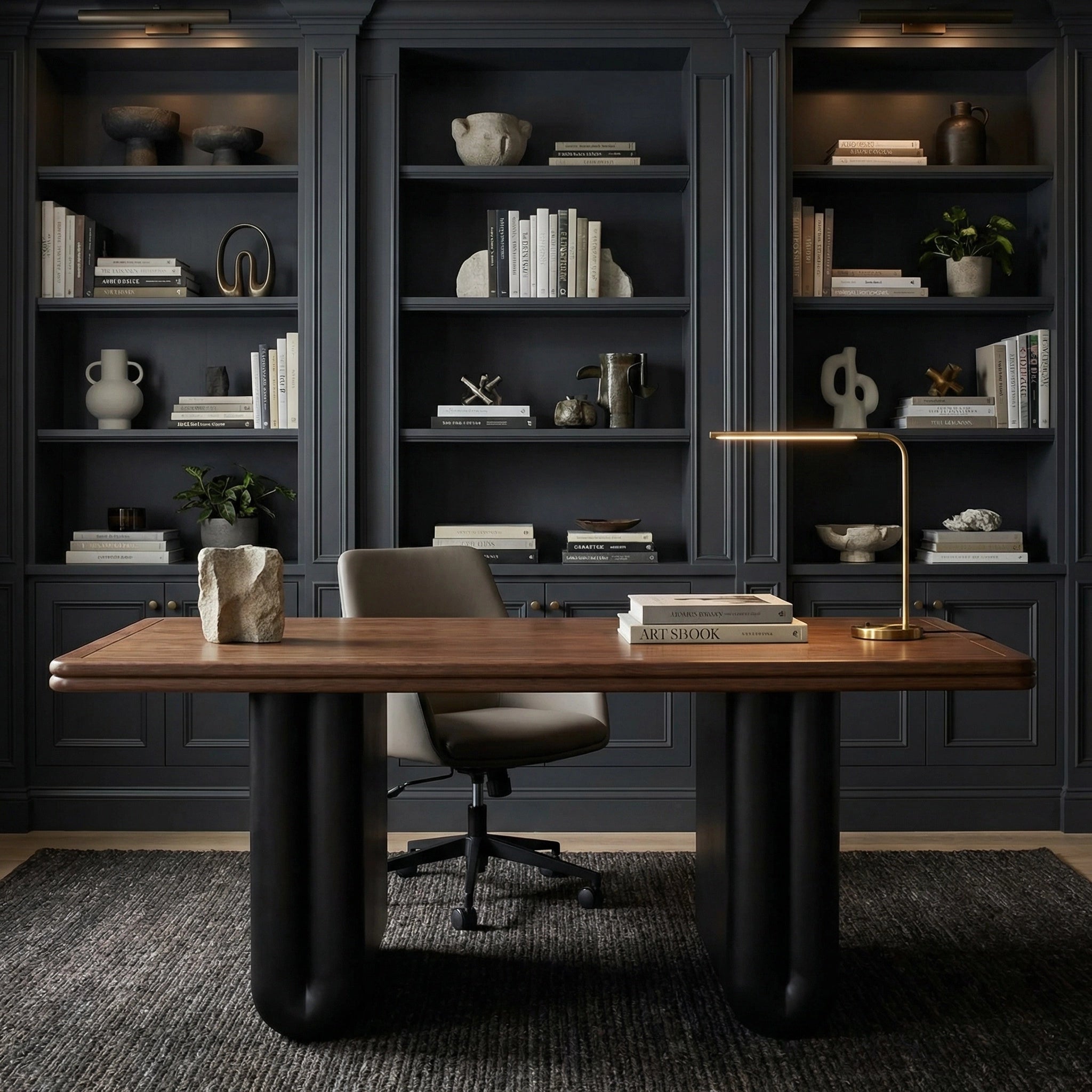 Mila Desk In Dark Walnut Matte Black By Noir Gdes205Dw 1