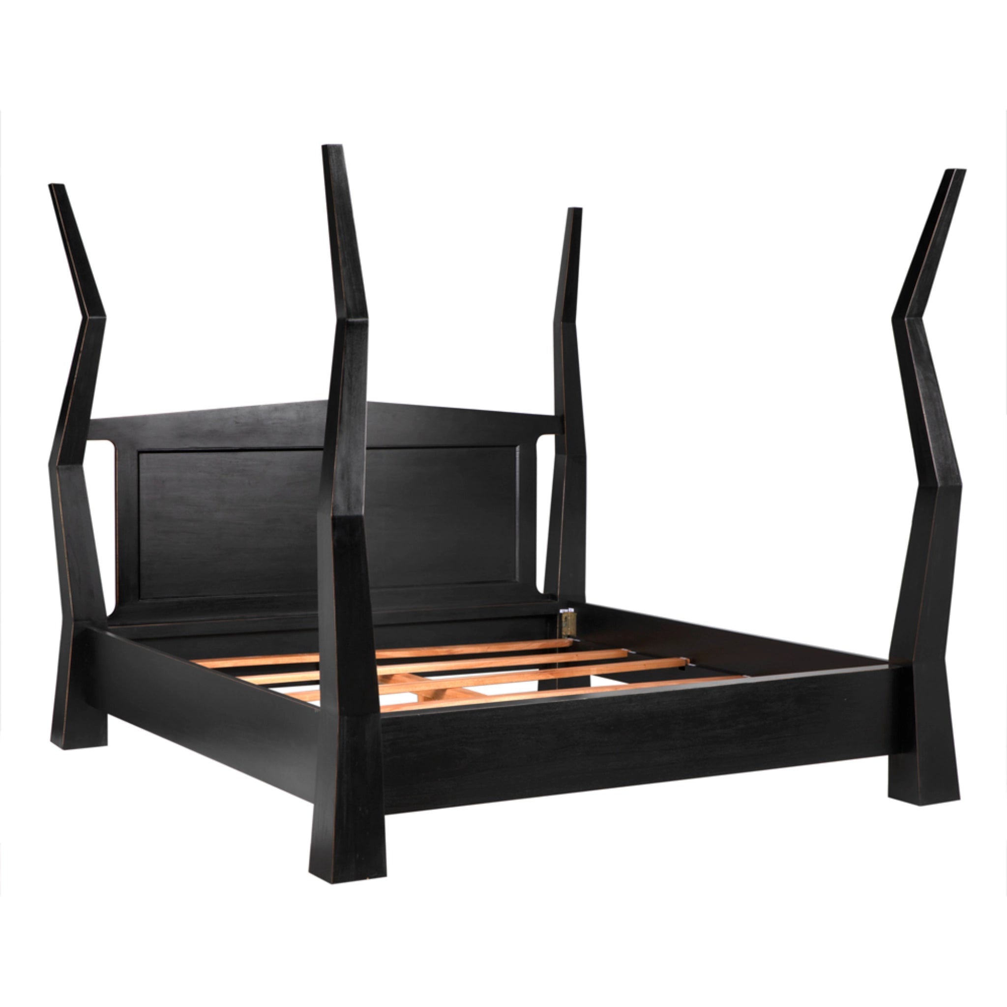 Patras Bed Eastern King In Hand Rubbed Black By Noir Gbed138Ekhb 1