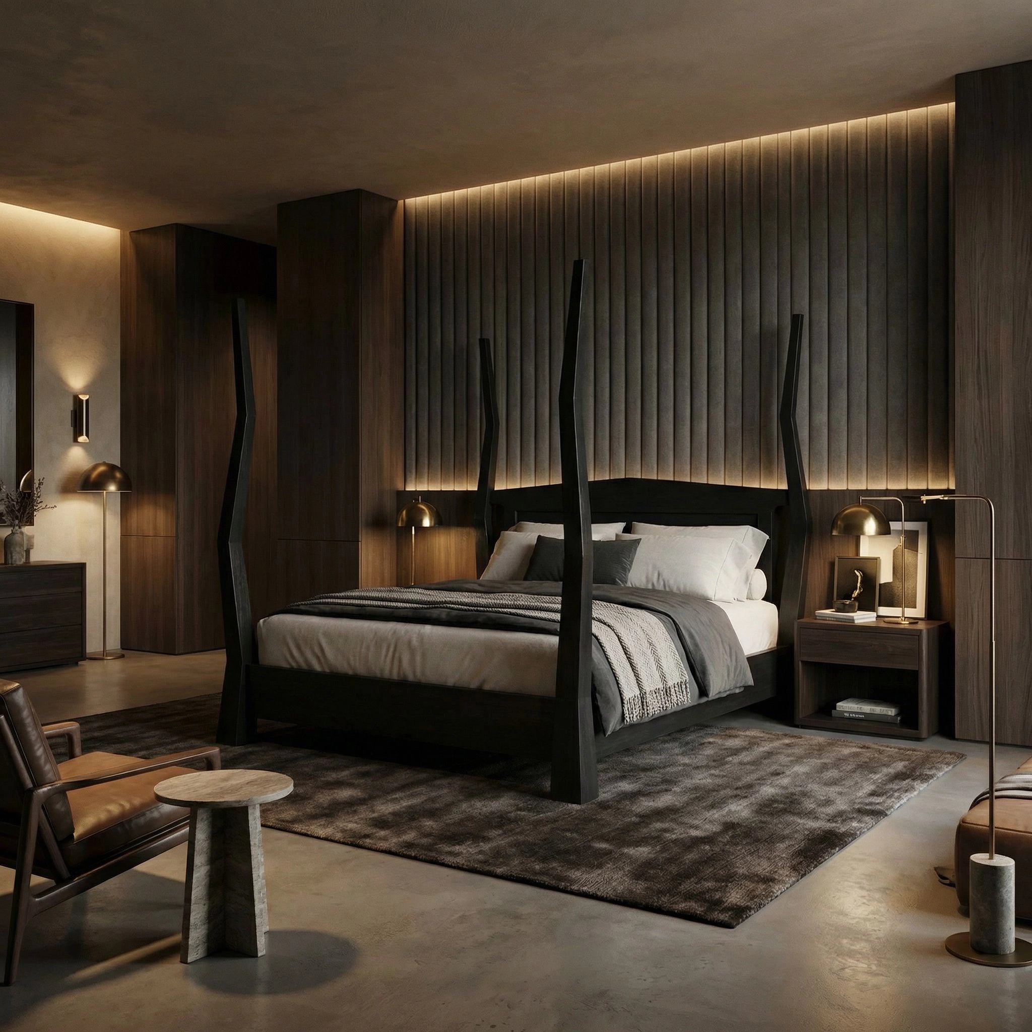 Patras Bed Eastern King In Hand Rubbed Black By Noir Gbed138Ekhb 2