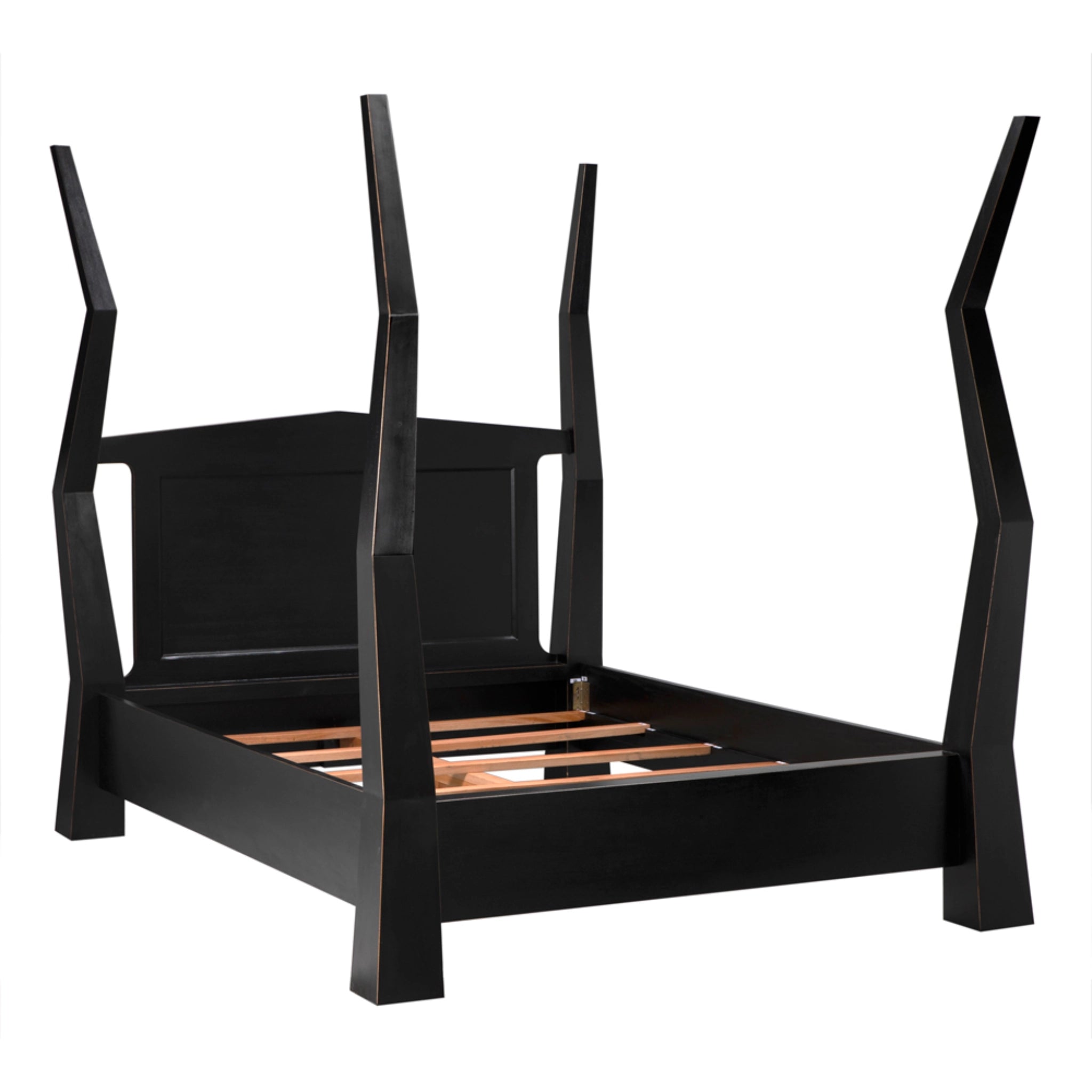 Patras Bed Queen In Hand Rubbed Black By Noir Gbed138Qhb 1