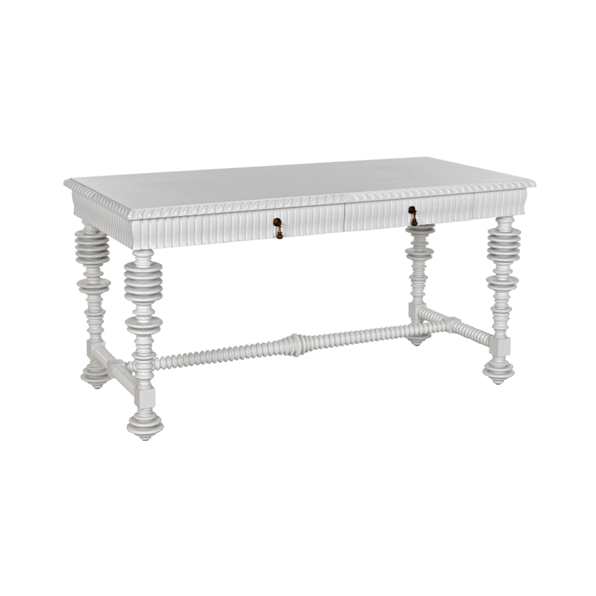 Portuguese Desk Small In Solid White By Noir Gdes115Sw S 1