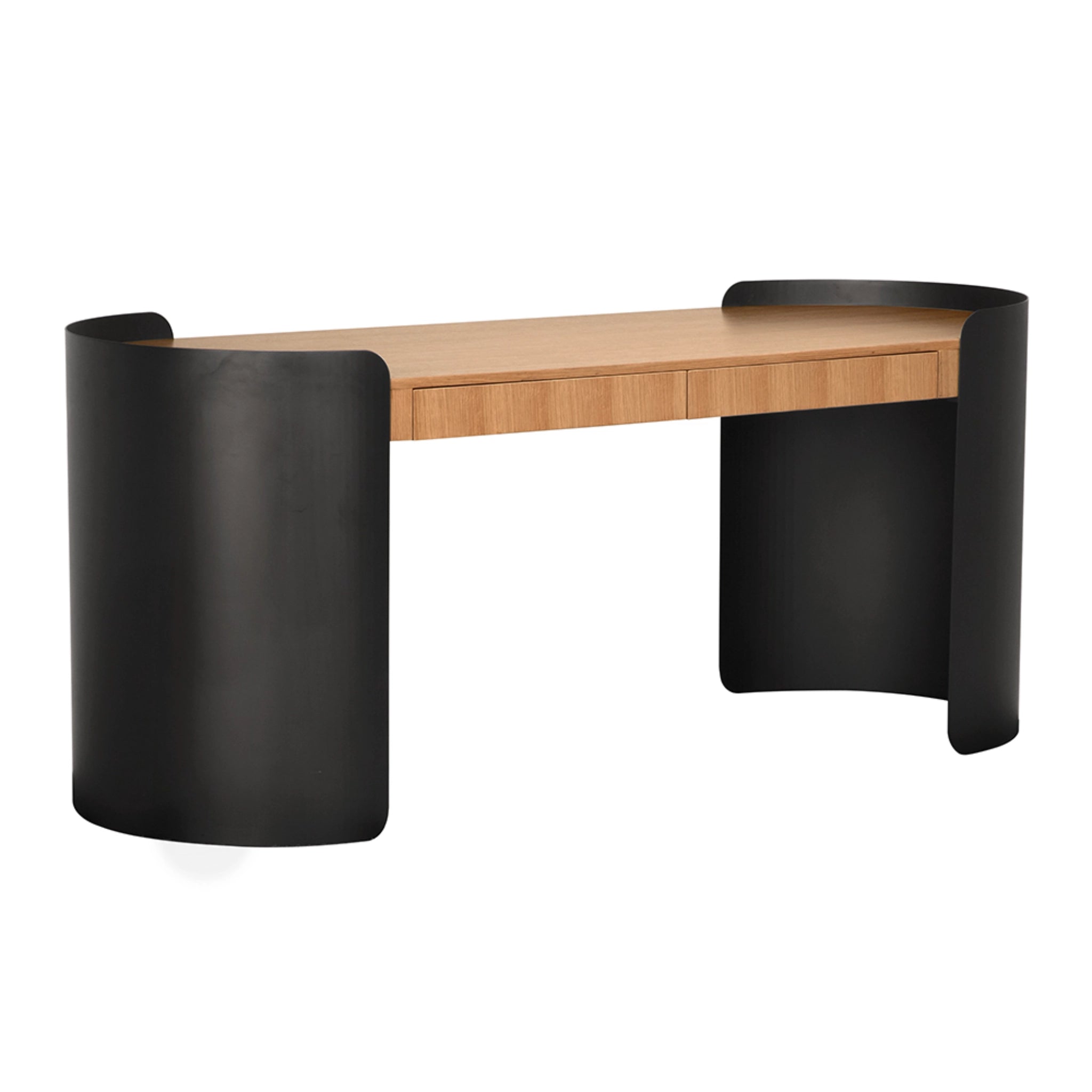 Tessio Desk In Matte Black And Natural Oak By Noir Gdes213 1