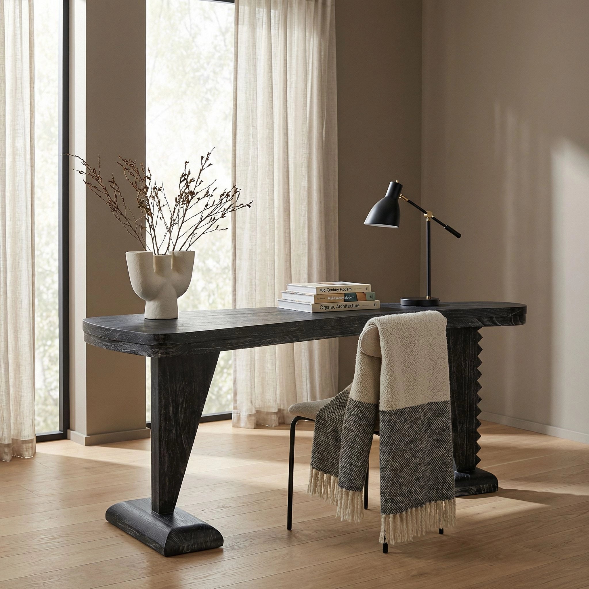 Zigmund Desk In Cinder Black By Noir Gdes201Cb 2