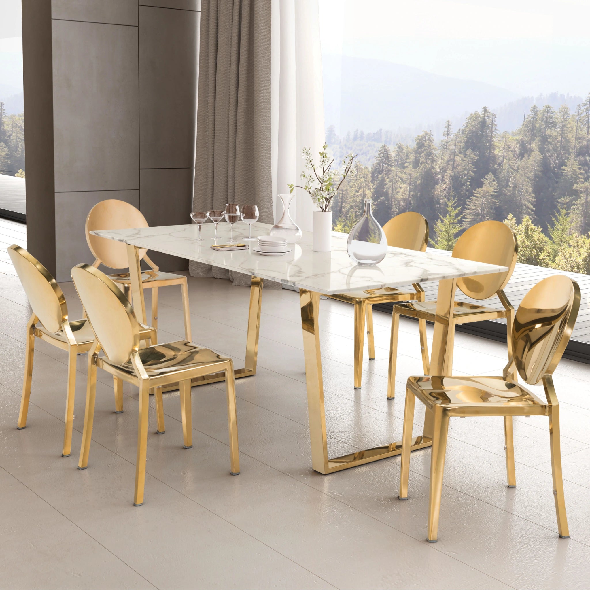 Atlas Dining Table White & Gold image 6