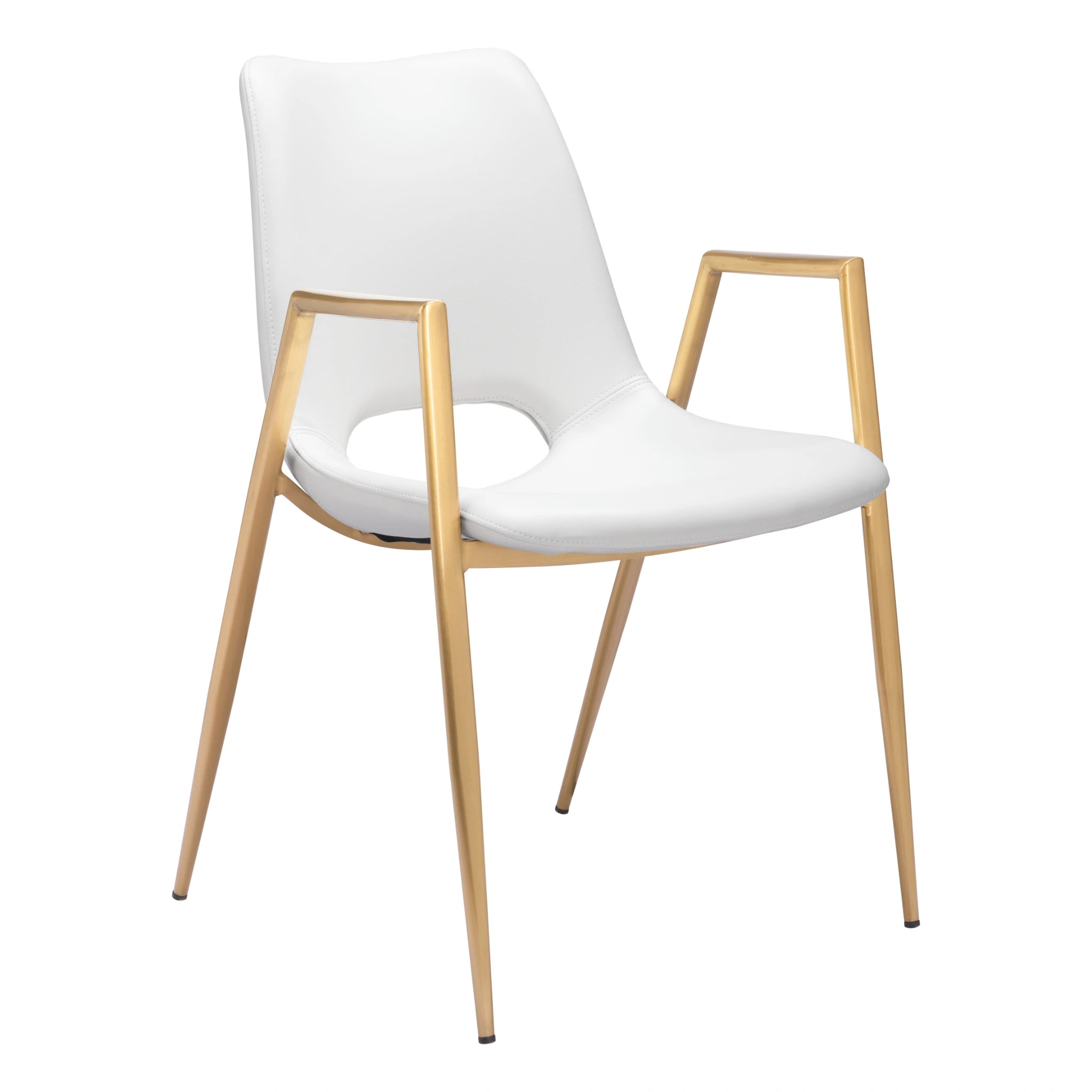Desi Dining Chair (Set of 2) White & Gold image