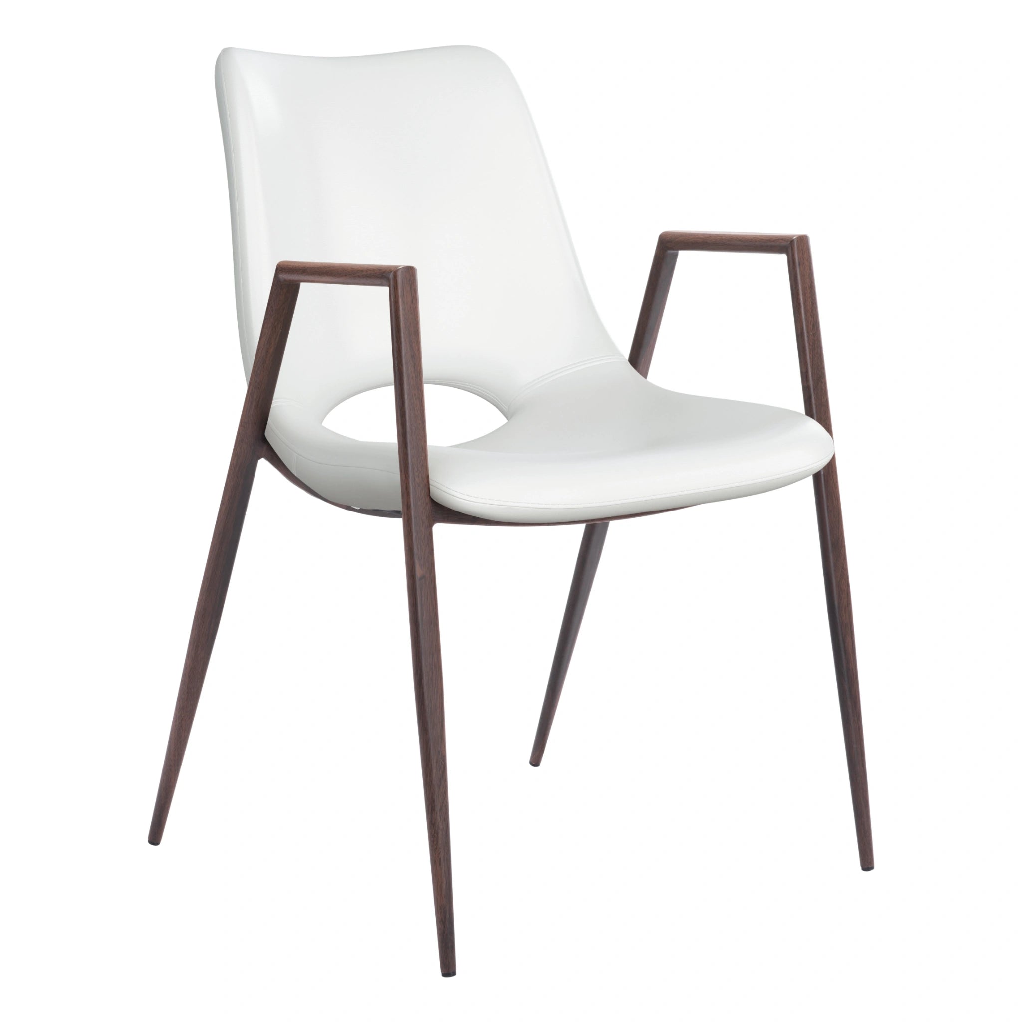 Desi Dining Chair (Set of 2) White & Walnut image