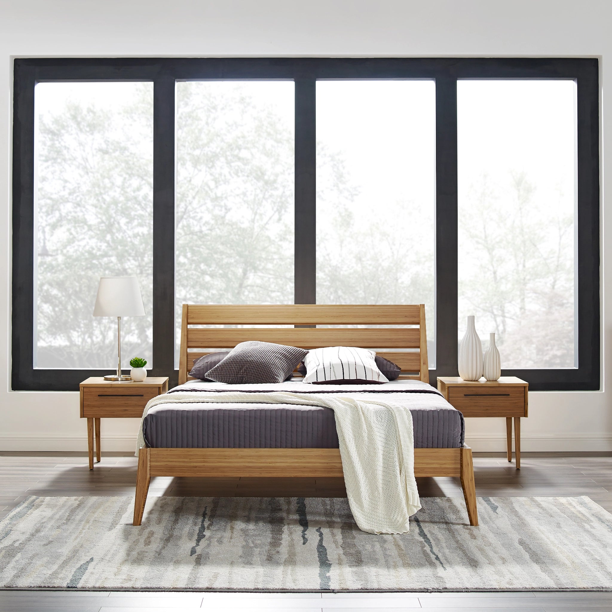 Eastern King Solid Bamboo Sienna Platform Bed, Caramelized by Greenington image 1