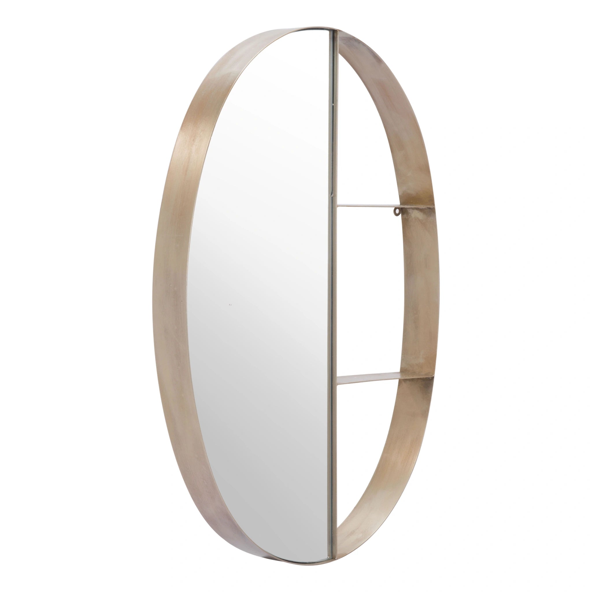 Latitude Oval Shelf Mirror Antique Bronze image