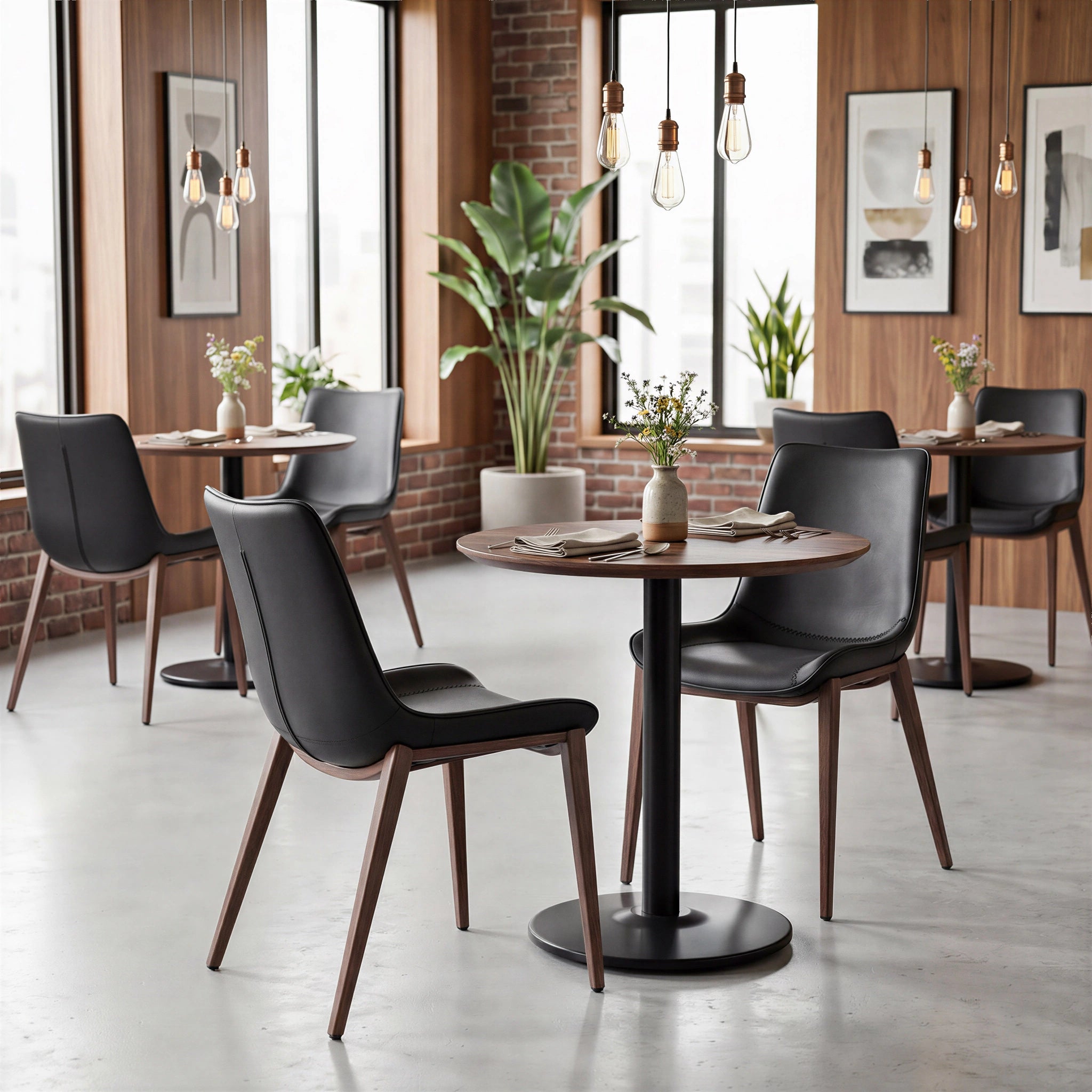 Magnus Dining Chair (Set of 2) Black & Walnut image 6