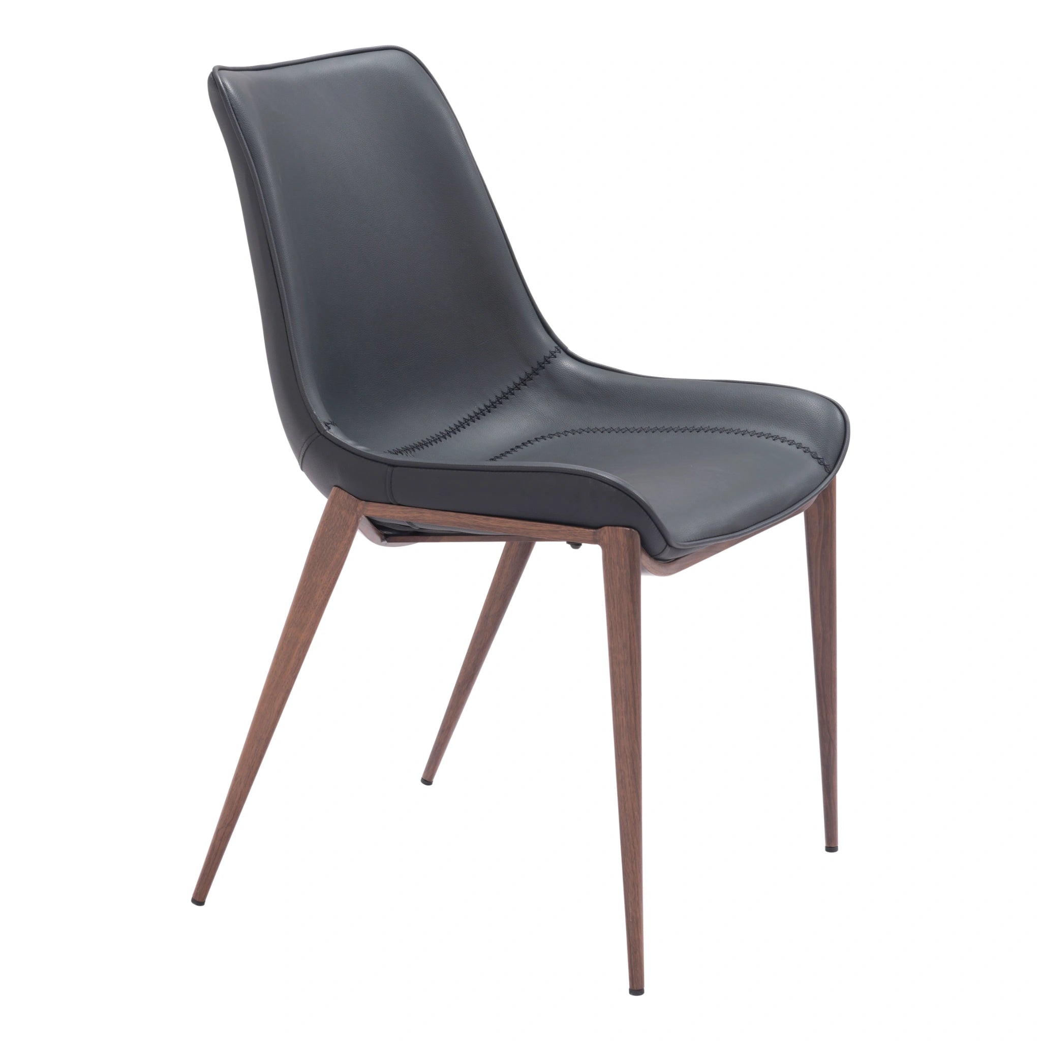 Magnus Dining Chair (Set of 2) Black & Walnut image