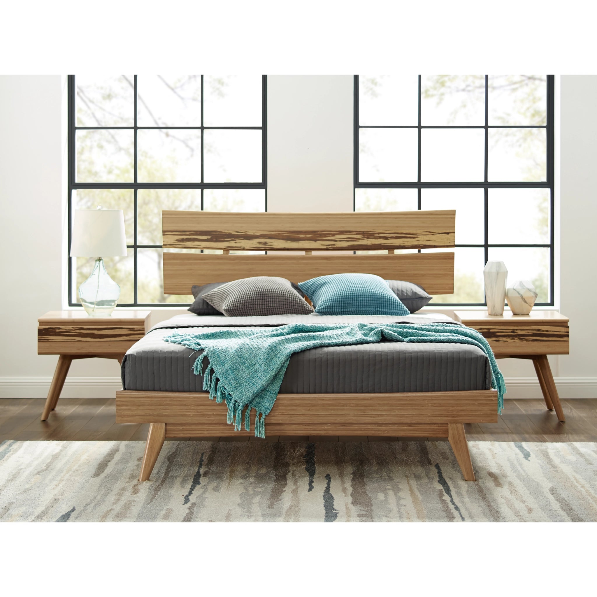 Queen Solid Bamboo Azara Platform Bed, Caramelized by Greenington image 1
