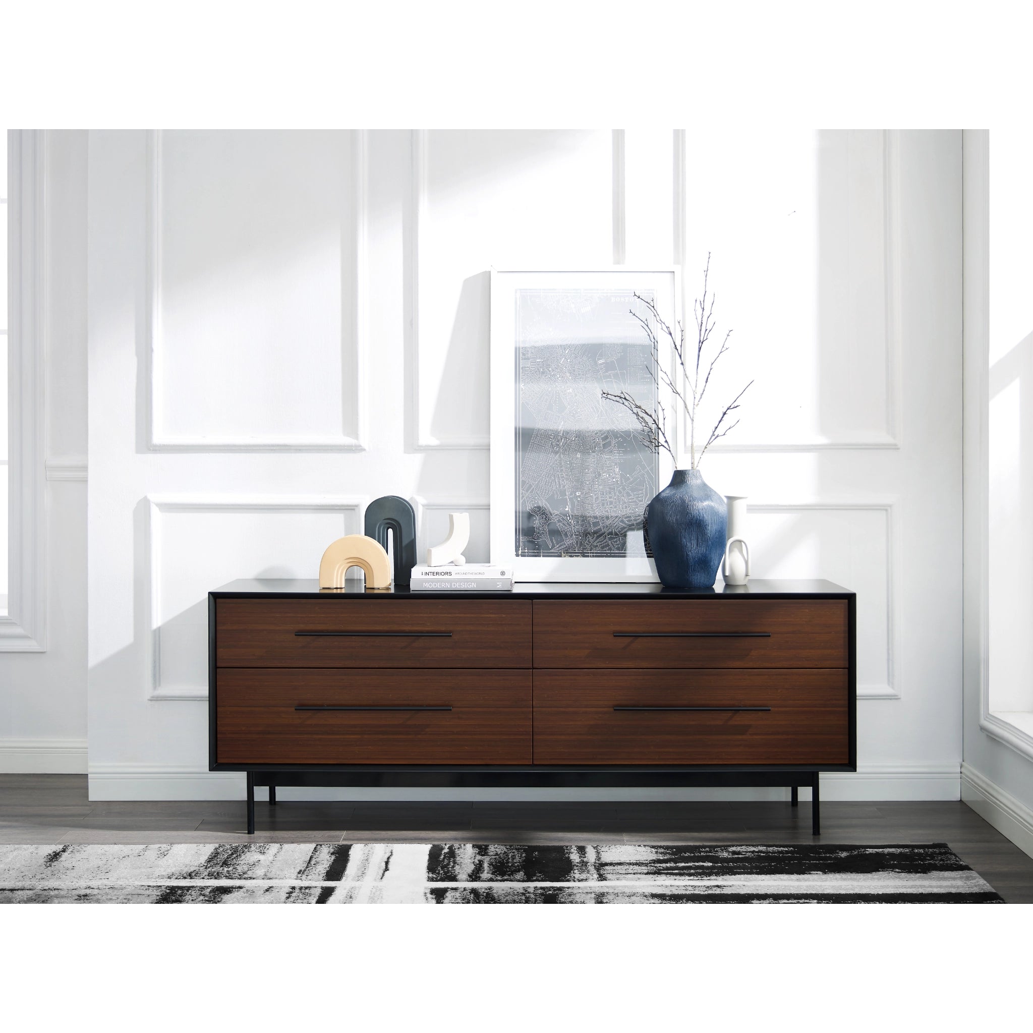 Solid Bamboo Park Avenue 4-Drawer Double Dresser, Ruby by Greenington image 5