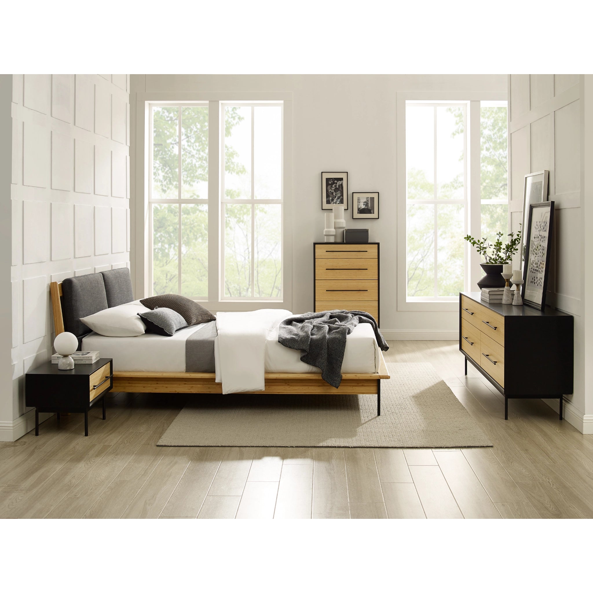 Solid Bamboo Santa Cruz 1-Drawer Nightstand, Wheat by Greenington image 7