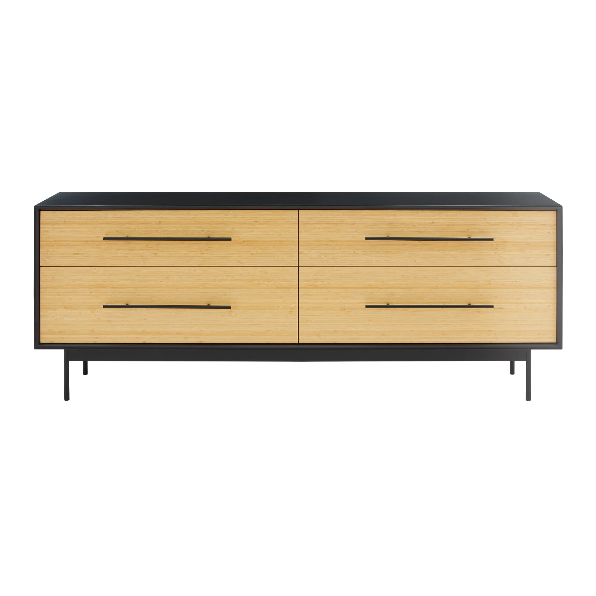 Solid Bamboo Santa Cruz 4-Drawer Double Dresser, Wheat by Greenington image 2