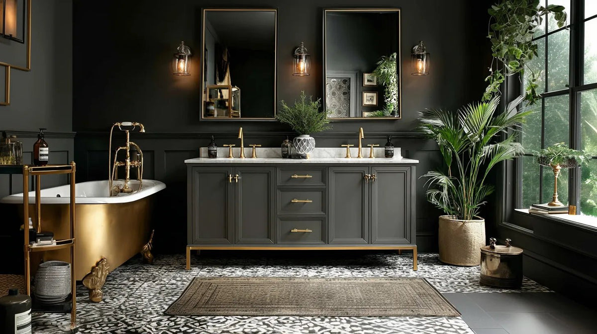 Art Deco Bathroom Furniture Structured and Luminous | AURA Modern Home, image size:1200x673