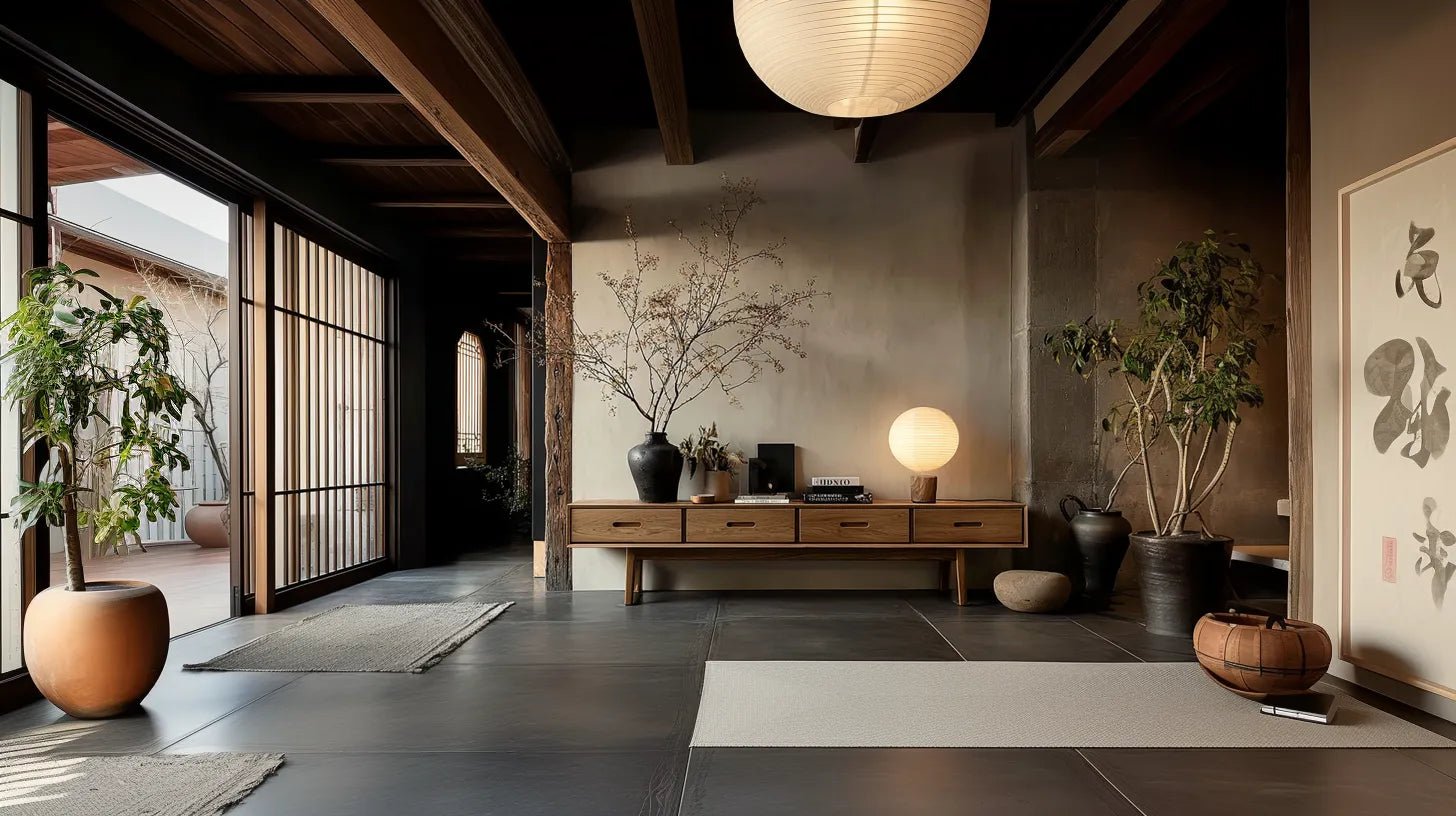 Japandi Entryway Furniture, Balanced in Light and Shadow | AURA