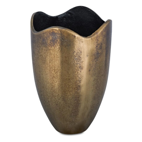 10" Antique Brass Cast Aluminum Vase (QK-1037-51) by Moe's Home Collection