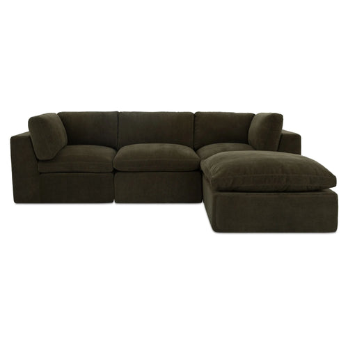 109" Dark Green Modular Sectional Sofa with Chaise