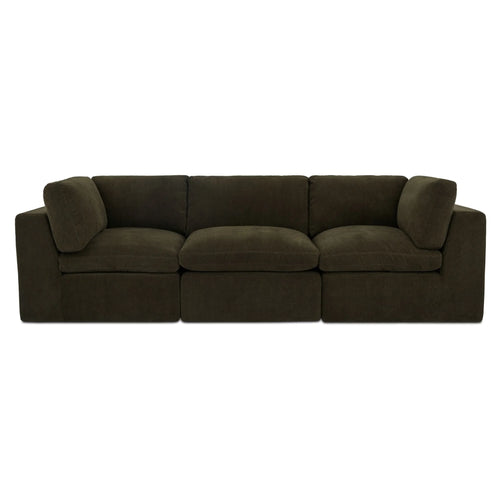 109" Dark Green Modular Sofa with Oak Base (VV-1013-27) by Moe's Home Collection