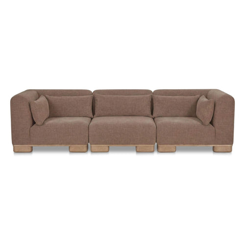 115" Dark Brown Modular Sofa with Oak Base (OA-1045-20) by Moe's Home Collection