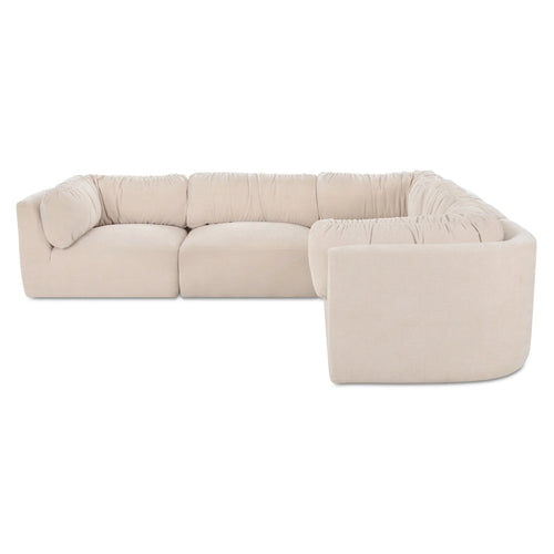 118" Oatmeal L-Shaped Modular Sectional Sofa