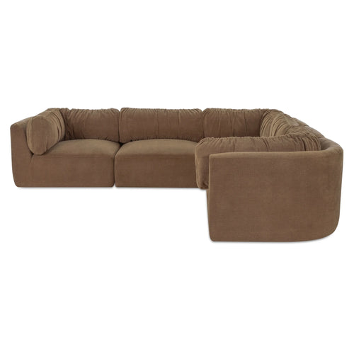118" Taupe L-Shaped Modular Sectional Sofa