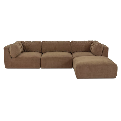118" Taupe Modular Sectional Sofa with Chaise