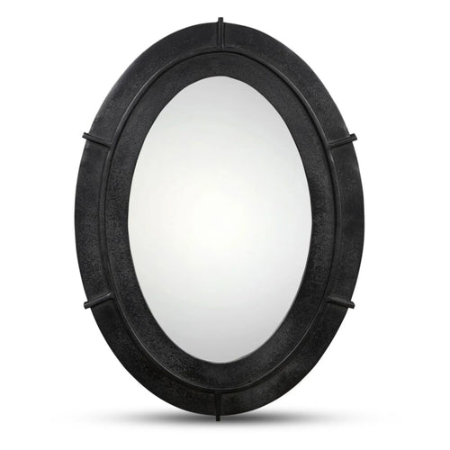 18" Black Iron Oval Wall Mirror (PZ-1015-02) by Moe's Home Collection