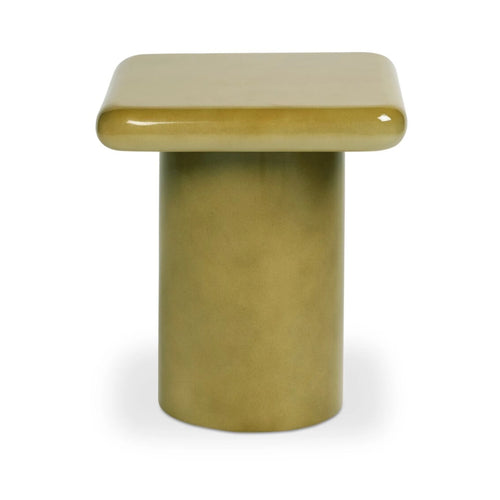 18" Olive Green Side Table with Column Base (BZ-1159-16) by Moe's Home Collection